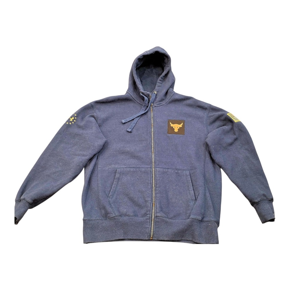Under Armour Freedom Project Rock Full Zip Jacket Blue Mens Medium 1346104-408
